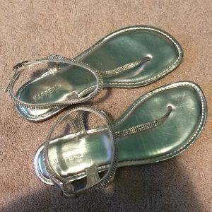 silver rhinestone sandals